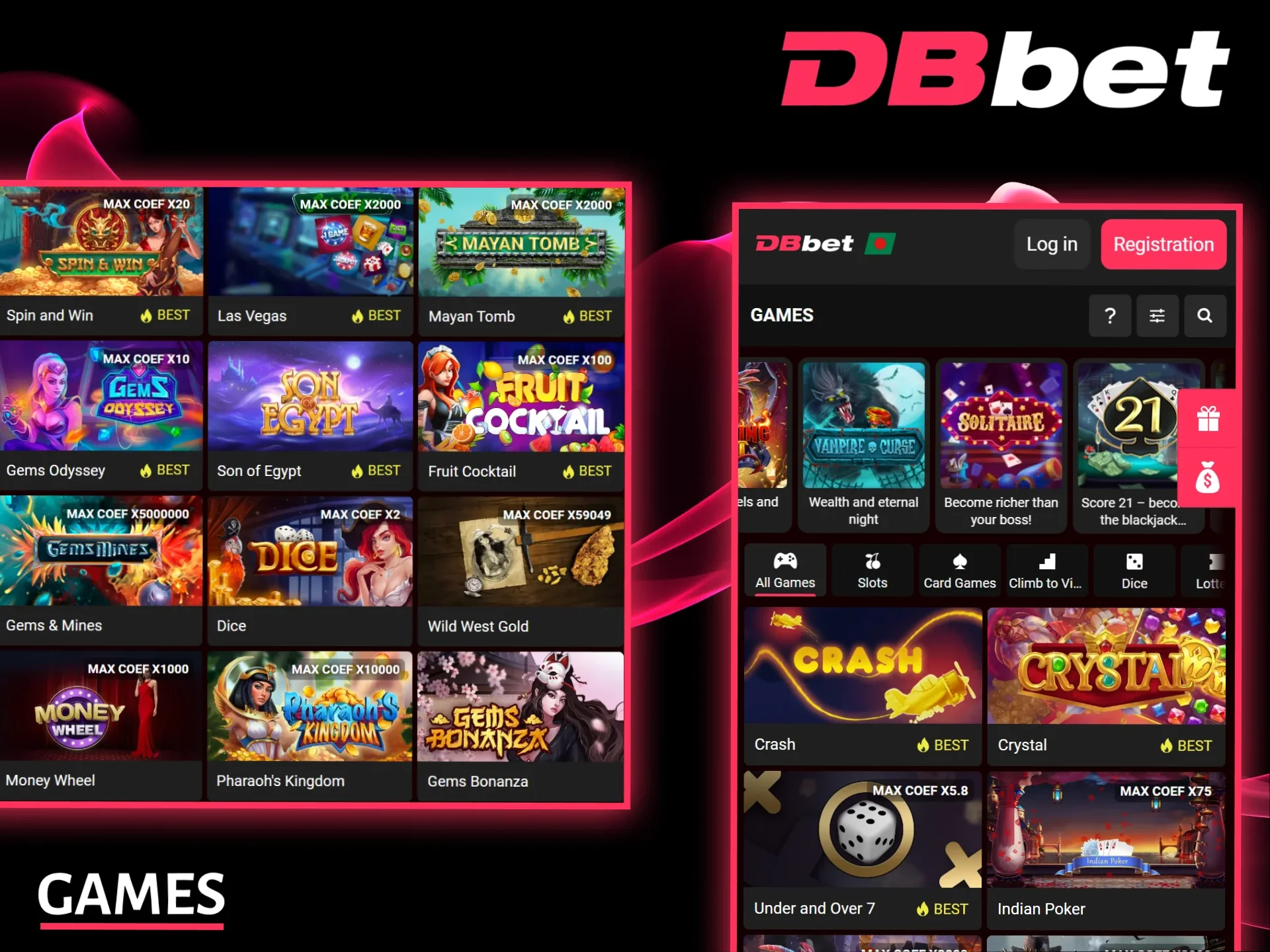 DBbet Casino offers a wide selection of exciting instant win games.