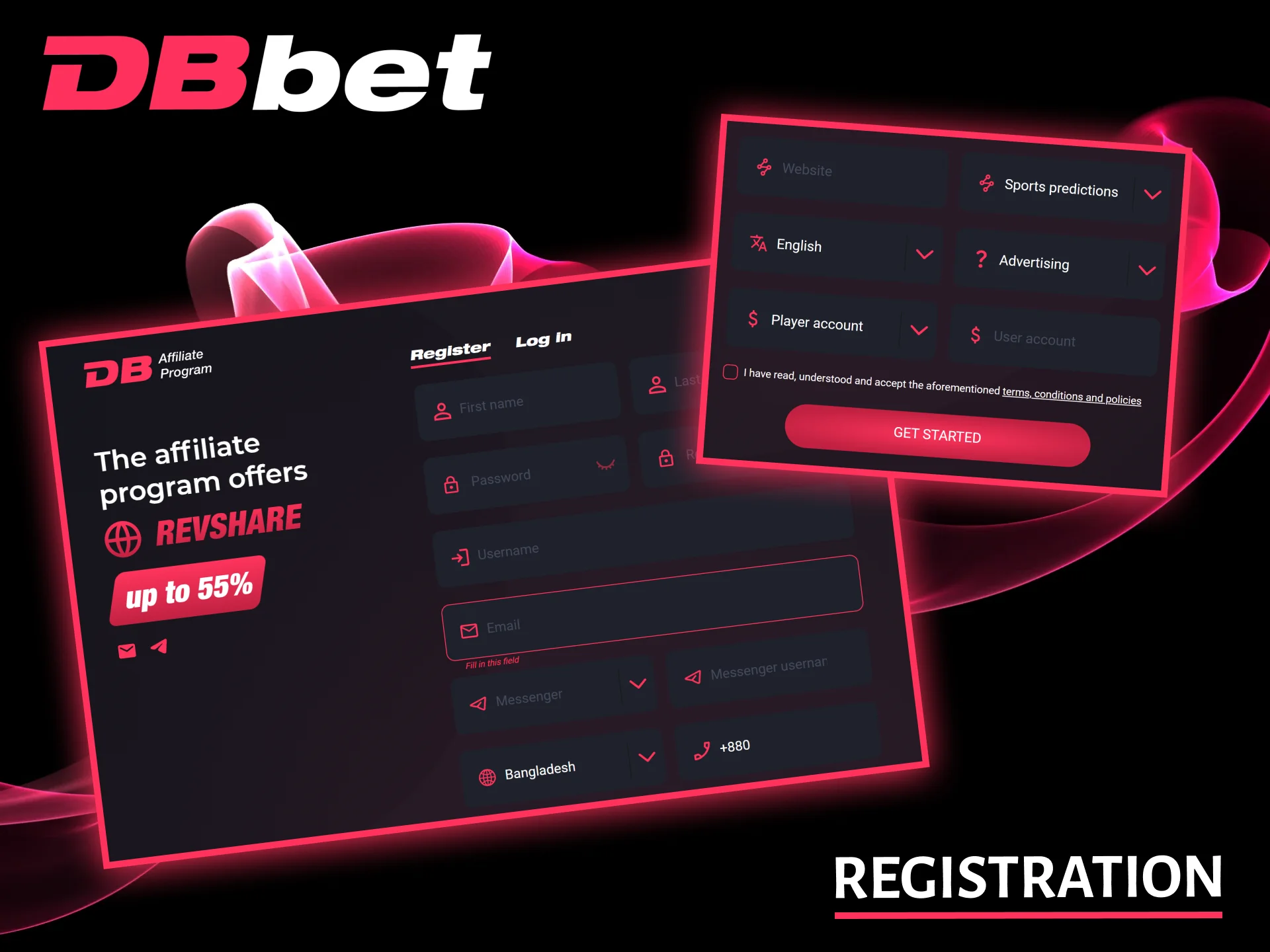 Register as an affiliate today to start earning with DBbet.