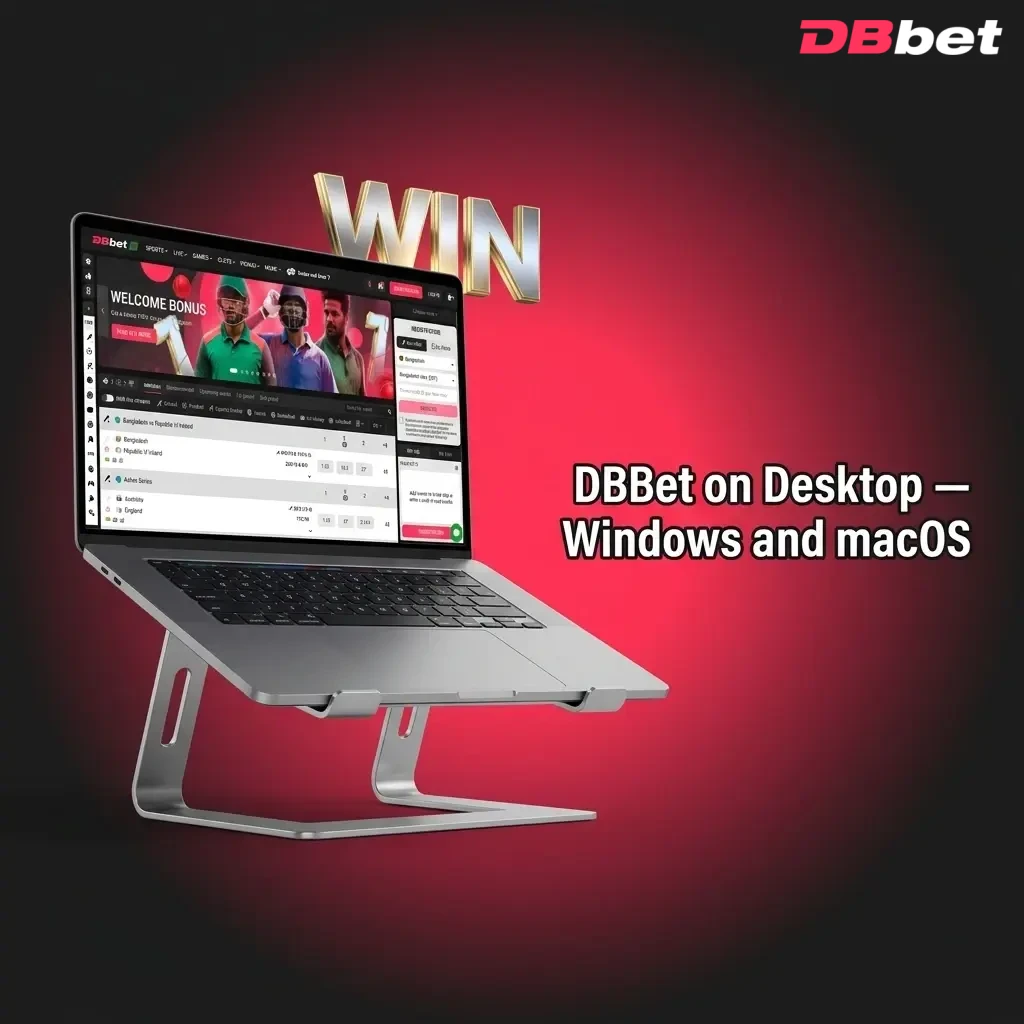 DBBet desktop access on Windows and macOS via browser, no download needed for betting or casino games