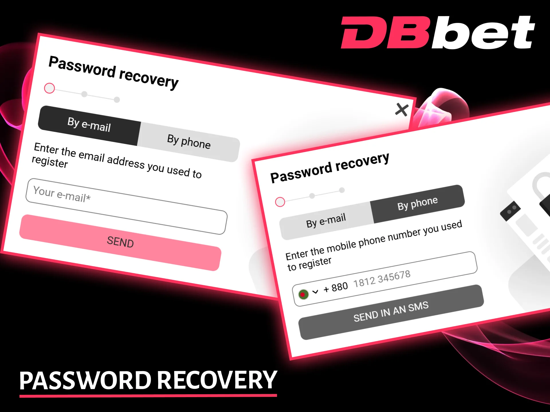 Recover your lost account password via email or SMS through the DBbet website.