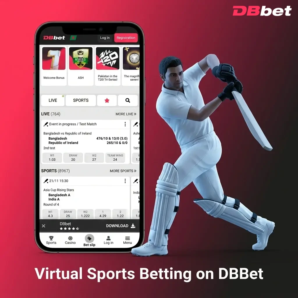 Virtual sports betting on DBBet Bangladesh – bet on football, cricket, basketball & horse racing 24/7 via RNG software